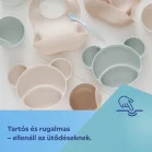 Canpol babies Szilikon osztott tányér tapadókoronggal Mackó zöld