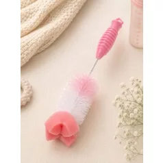 BB szivacsos cumisüveg tisztító kefe rózsaszín