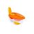 Fedeles etető tányér kanállal - narancs