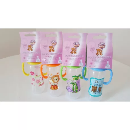  1 db Baby Bruin PP fogantyús cumisüveg 240 ml + Ajándék - kék
