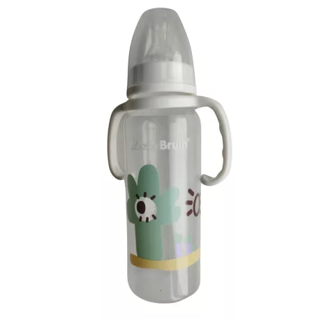 1 db Baby Bruin fogantyús cumisüveg 240 ml + Ajándék - fehér