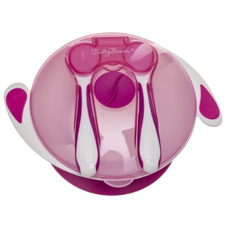 Tapadókorongos tányér tetővel és evőeszközzel