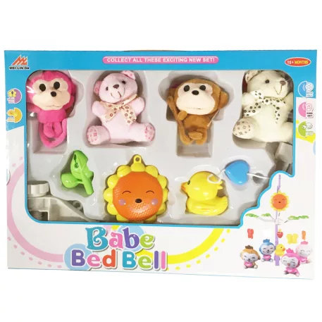 Plüss majom és maci figurás forgó zenélő