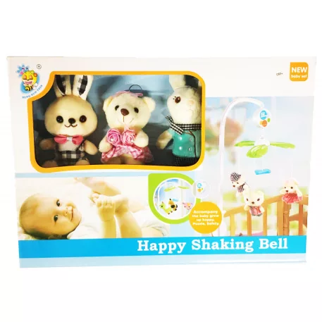 Forgó zenélő plüss 3 figurás (2 nyuszi+1 maci)