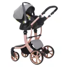 Mama Kiddies Sun Grey ELITE 3az1-ben babakocsi kiegészítőkkel világosszürke színben + Ajándék