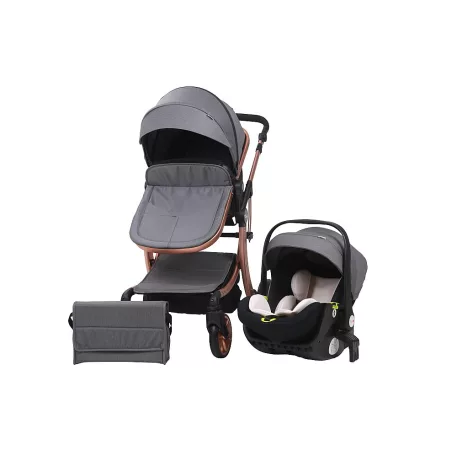 Mama Kiddies Sun Grey ELITE 3az1-ben babakocsi kiegészítőkkel szürke színben + Ajándék