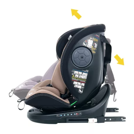 ISOFIX-es 360°-ban forgatható Mama Kiddies i-Size Power GT2 biztonsági autósülés (40 -150 cm) bézs színben ajándék napvédővel