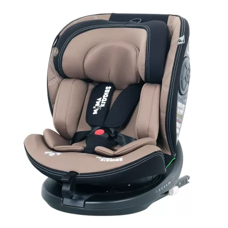 ISOFIX-es 360°-ban forgatható Mama Kiddies i-Size Power GT2 biztonsági autósülés (40 -150 cm) bézs színben ajándék napvédővel