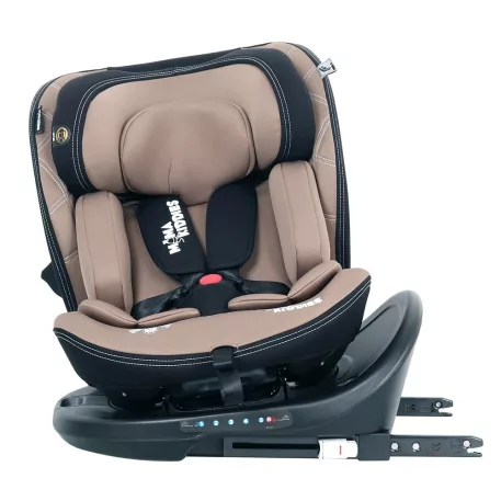 ISOFIX-es 360°-ban forgatható Mama Kiddies i-Size Power GT2 biztonsági autósülés (40 -150 cm) bézs színben ajándék napvédővel