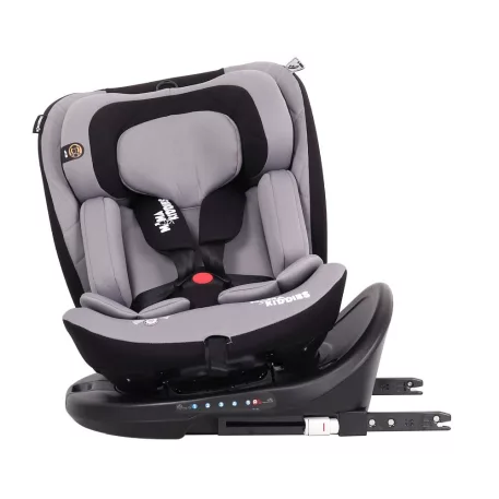 ISOFIX-es 360°-ban forgatható Mama Kiddies i-Size Power GT2 biztonsági autósülés (40 -150 cm) szürke színben ajándék napvédővel