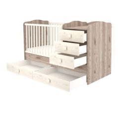 Maxi kombi 5 fiókos gyermekágy krém-fűz színben