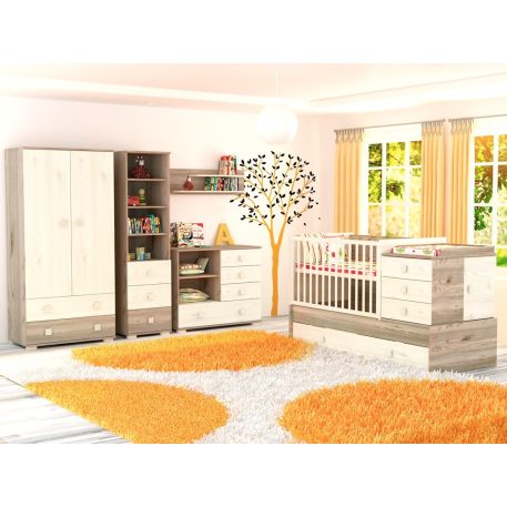 Maxi kombi 5 fiókos gyermekágy krém-fűz színben