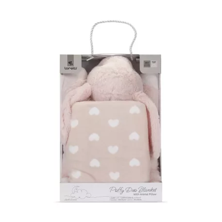Lorelli Poffy Duo Baba Takaró és Párna Szett – Peach Bunny