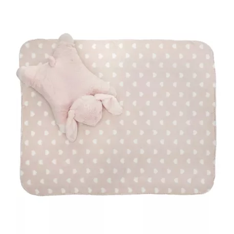 Lorelli Poffy Duo Baba Takaró és Párna Szett – Peach Bunny
