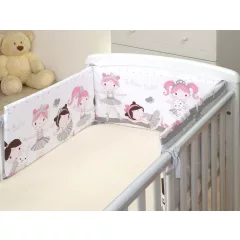   180°-os rácsvédő fehér-szürke színben balett mintával (Baby Bear kollekció)