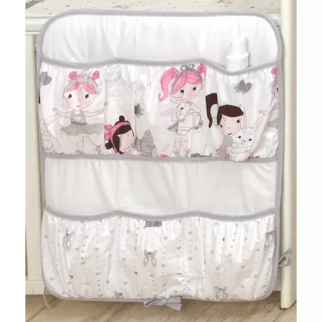 Mama Kiddies Baby Bear zsebes tároló fehér színben balett mintával