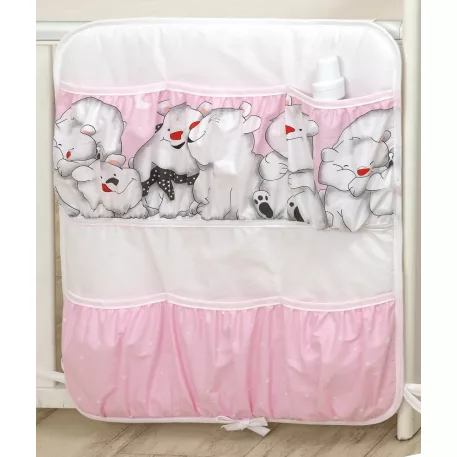 Mama Kiddies Baby Bear zsebes tároló pink színben jegesmaci mintával