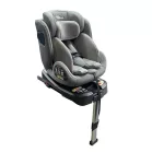 ISOFIX-es 360°-ban forgatható Mama Kiddies Felix i-Size autósülés támasztólábbal – szürke színben + ajándék gerinckiemelő