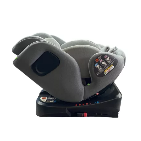 ISOFIX-es 360°-ban forgatható Mama Kiddies Felix i-Size autósülés támasztólábbal – szürke színben + ajándék gerinckiemelő