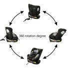 ISOFIX-es 360°-ban forgatható Mama Kiddies iSize Capry biztonsági autósülés (40 -150 cm) fekete színben + Ajándék