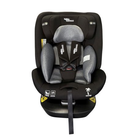 ISOFIX-es 360°-ban forgatható Mama Kiddies iSize Capry biztonsági autósülés (40 -150 cm) fekete színben + Ajándék