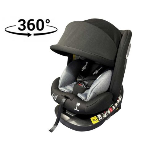 ISOFIX-es 360°-ban forgatható Mama Kiddies iSize Capry biztonsági autósülés (40 -150 cm) fekete színben + Ajándék