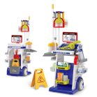 Mama Kiddies takarítókocsi készlet porszívóval kék-fehér színben