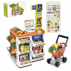   Mama Kiddies 60 részes 82 cm magas Luxury játék szupermarket kiegészítőkkel naracssárga színben