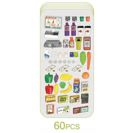 Mama Kiddies 60 részes 82 cm magas Luxury játék szupermarket kiegészítőkkel naracssárga színben