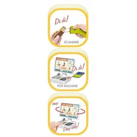 Mama Kiddies 60 részes 82 cm magas Luxury játék szupermarket kiegészítőkkel naracssárga színben