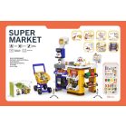 Luxus szupermarket szett bevásárlókocsival, szkennerrel, pénztárgéppel, kártyaolvasóval