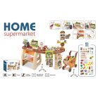 Mama Kiddies 65 részes 79 cm magas full extrás szupermarket asztal bevásárlókocsival és rengeteg extrával barna színben