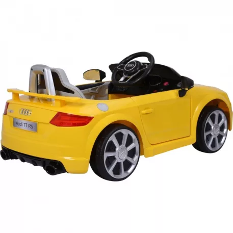 Audi TT RS Roadster elektromos autó távirányítóval sárga színben (dupla motor és akkumulátor)