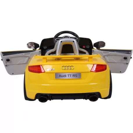 Audi TT RS Roadster elektromos autó távirányítóval sárga színben (dupla motor és akkumulátor)