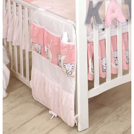 Mama Kiddies Baby Bear zsebes tároló rózsaszín macis mintával