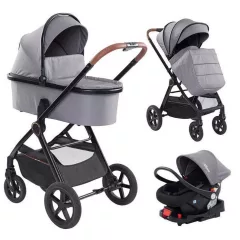   Mama Kiddies® PRIMO 4 az 1-ben multifunkciós babakocsi szürke színben + Ajándék