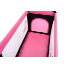 Baby Mix čierno ružová cestovná postieľka + darček sieťka proti hmyzu