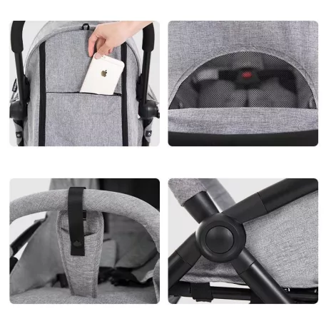 Mama Kiddies Go-Go Grey dönthető sport babakocsi ajándék cumisüvegtartóval