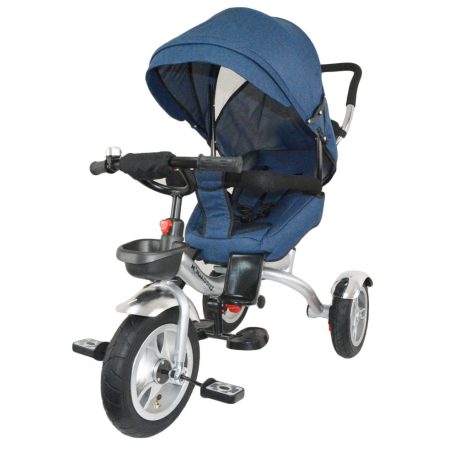 Mama Kiddies full extrás fektethető 4az1-ben tricikli tolókarral és lábtartóval kék színben (360°-ban forgatható ülés)