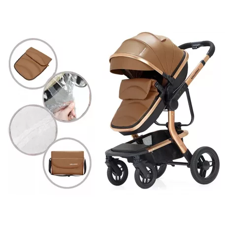 Mama Kiddies Moon Brown: 2az1-ben babakocsi kiegészítőkkel barna színben