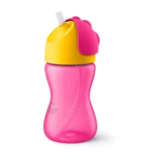 Itatópohár rugalmas szívószállal 300ml lányos
