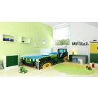 Mama Kiddies 140x70-as gyerekágy traktor dizájnnal zöld színben - matraccal
