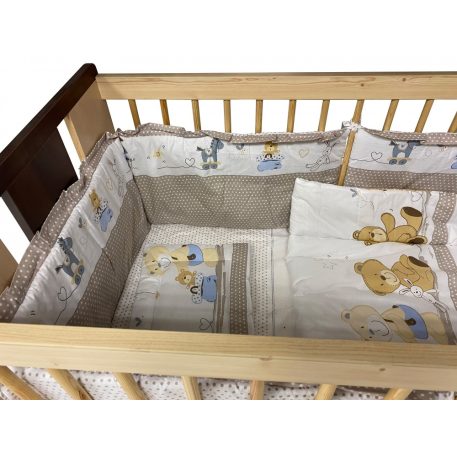 Mama Kiddies Sofie Dreams 4 részes babaágynemű 180°-os rácsvédővel szürke színben - Teddy Play