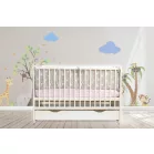 Mama Kiddies Sofie Dreams 5 részes babaágynemű 360°-os rácsvédővel Dancing Bunny szürke színben