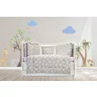 Mama Kiddies Sofie Dreams 5 részes babaágynemű 360°-os rácsvédővel Dancing Bunny szürke színben