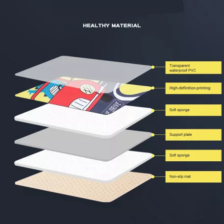 Hordozható asztalka autós mintával - sárga színben