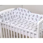 Mama Kiddies Baby Bear 5 részes babaágynemű 180°-os rácsvédővel szürke macis mintával