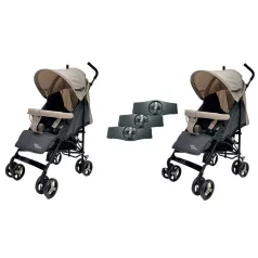   Mama Kiddies Vento sport ikerbabakocsi bézs/szürke színben + Ajándék esővédők