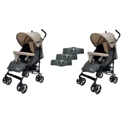   Mama Kiddies Vento sport ikerbabakocsi bézs/szürke színben + Ajándék esővédők