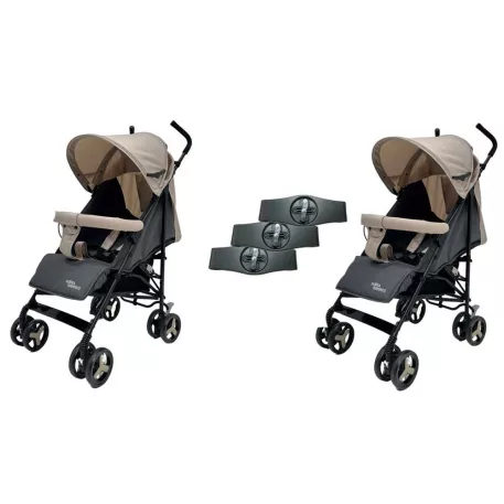 Mama Kiddies Vento sport ikerbabakocsi bézs/szürke színben + Ajándék esővédők